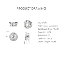 Load image into Gallery viewer, Certified 0.50ct D Color VVS1 Moissanite Halo Dancing Diamond Pendant Necklace in 925 Sterling Silver Gift For Her - Shop &amp; Buy
