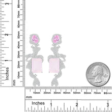 Load image into Gallery viewer, Chandelier Earrings Natural Rose Quartz Statement Earrings in 925 Sterling Silver Luxury Bridal Jewelry Gift ForHer - Shop &amp; Buy

