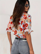 Load image into Gallery viewer, Charming Floral Print Blouse - Fashionable Single-breasted, Collared Long Sleeve - Perfect for Spring &amp; Fall - Ladies Wardrobe Essential - Shop &amp; Buy
