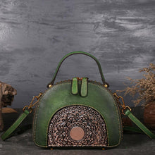 Load image into Gallery viewer, Charming Retro Floral Embossed Leather Dome Bag - Timeless Vintage Style with Adjustable Crossbody Strap for Ethnic Chic Women - Shop &amp; Buy
