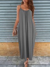 Load image into Gallery viewer, Charming Solid Pocketed Spaghetti Strap Maxi Dress - Lightweight &amp; Flowy Summer Cami Style - Shop &amp; Buy
