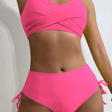 Load image into Gallery viewer, Chic 2-Piece Bikini Set - Adjustable Drawstring, V-Neck Top &amp; Tie-Back Bottoms - Shop &amp; Buy
