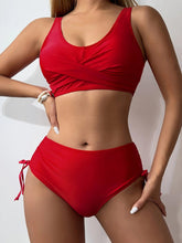 Load image into Gallery viewer, Chic 2-Piece Bikini Set - Adjustable Drawstring, V-Neck Top &amp; Tie-Back Bottoms - Shop &amp; Buy
