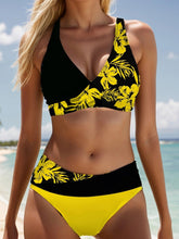 Load image into Gallery viewer, Chic 2-Piece Halter Bikini Set - Eye-Catching Contrast, High-Waisted Design - Shop &amp; Buy
