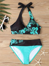 Load image into Gallery viewer, Chic 2-Piece Halter Bikini Set - Eye-Catching Contrast, High-Waisted Design - Shop &amp; Buy
