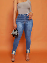 Load image into Gallery viewer, Chic &amp; Stylish Blue Ripped Skinny Jeans for Women - Versatile, High-Stretch, Easy-Care Denim - Shop &amp; Buy
