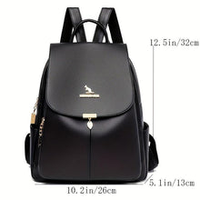 Load image into Gallery viewer, Chic &amp; Stylish Women&#39;s Backpack: Solid Faux Leather, Secure Zipper, Metal Accents - Shop &amp; Buy
