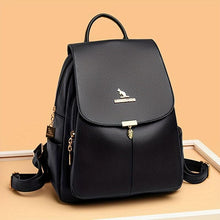Load image into Gallery viewer, Chic &amp; Stylish Women&#39;s Backpack: Solid Faux Leather, Secure Zipper, Metal Accents - Shop &amp; Buy
