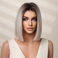 Load image into Gallery viewer, Chic Blonde-Highlighted Bob Wig - Easy-Care Synthetic Hair - Shop &amp; Buy
