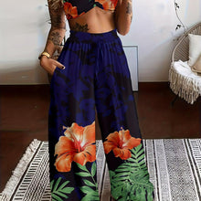 Load image into Gallery viewer, Chic Bohemian Two-Piece Set - Sleeveless Crop Cami &amp; Flowy Wide Leg Pants - Shop &amp; Buy
