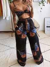 Load image into Gallery viewer, Chic Bohemian Two-Piece Set - Sleeveless Crop Cami &amp; Flowy Wide Leg Pants - Shop &amp; Buy
