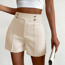 Load image into Gallery viewer, Chic Button-Accentuated High-Rise Shorts – Flattering Ruched Detail – Perfect for Spring &amp; Summer - Shop &amp; Buy
