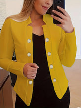 Load image into Gallery viewer, Chic Button-Decor Blazer - Open-Front Long Sleeve Design - Effortless Casual Style Women Outerwear - Shop &amp; Buy
