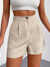 Load image into Gallery viewer, Chic Button Front Pleated Shorts with Pockets - Fashionable High Waist for Spring &amp; Summer - Shop &amp; Buy
