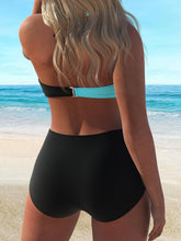 Load image into Gallery viewer, Chic Color Block Halter Bikini Set - Flattering Tie Neck Twist Design - Shop &amp; Buy
