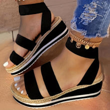 Load image into Gallery viewer, Chic Colorblock Women&#39;s Casual Sandals - Platform Design, Easy Slip-On, Strappy Detail - Shop &amp; Buy
