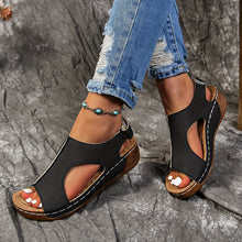 Load image into Gallery viewer, Chic Comfy Wedge Sandals for Women - All-Day Comfort Ankle Strap, Casual Open Toe with Platform Heel
