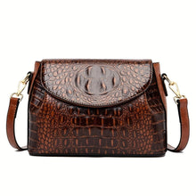 Load image into Gallery viewer, Chic Crocodile Pattern Womens Messenger Bag - Vintage Flap &amp; Crossbody Style - Durable PU Leather Shoulder Purse with Spacious Interior - Shop &amp; Buy
