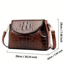 Load image into Gallery viewer, Chic Crocodile Pattern Womens Messenger Bag - Vintage Flap &amp; Crossbody Style - Durable PU Leather Shoulder Purse with Spacious Interior - Shop &amp; Buy
