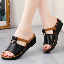 Load image into Gallery viewer, Chic Cut-Out Wedge Sandals - Effortless Slip On - Airy Summer Comfort &amp; Style for Casual Wear - Shop &amp; Buy
