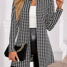 Load image into Gallery viewer, Chic Houndstooth Open Front Cardigan - Lightweight Layering for Spring &amp; Fall - Trendy Long Sleeve Outwear for Women - Shop &amp; Buy
