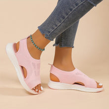 Load image into Gallery viewer, Chic Lightweight Open Toe Wedge Sandals - Easy Slip-On, Knitted Cut-Out Design - Shop &amp; Buy
