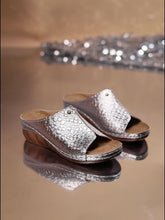 Load image into Gallery viewer, Chic Low Wedge Snakeskin Sandals for Women - Easy Slip-On Design, Comfortable Soft Sole
