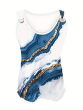 Load image into Gallery viewer, Chic Marble Print Ring Detail Tank Top - Fashionable Sleeveless for Spring &amp; Summer - Shop &amp; Buy
