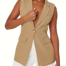 Load image into Gallery viewer, Chic One-Button Lapel Vest Blazer - Timeless Solid Color, Elegant Office Wear for Women - Premium Quality, Versatile Closet Staple - Shop &amp; Buy
