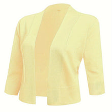 Load image into Gallery viewer, Chic Open Front Cropped Cardigan - Flattering 3/4 Sleeves, Timeless Elegance - Shop &amp; Buy
