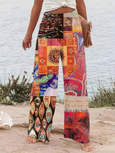 Load image into Gallery viewer, Chic Patchwork Print Wide Leg Pants - Comfortable Shirred Waist - Flowy Vacation Style - Shop &amp; Buy
