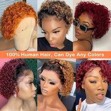 Load image into Gallery viewer, Chic Pixie Cut Human Hair Wig - Seamless 13x1 Lace Front - Premium Short Bob for Women - Shop &amp; Buy
