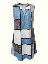 Load image into Gallery viewer, Chic Plus Size Colorblock Tank Dress - Easy-Breezy Sleeveless Style for Casual Summer Days - Shop &amp; Buy
