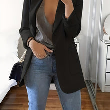 Load image into Gallery viewer, Chic Plus Size Lapel Blazer - Slimming Open Front Design - Full-Length Sleeves for Spring &amp; Fall - Shop &amp; Buy
