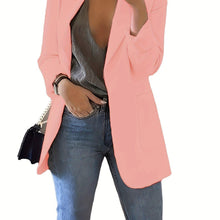 Load image into Gallery viewer, Chic Plus Size Lapel Blazer - Slimming Open Front Design - Full-Length Sleeves for Spring &amp; Fall - Shop &amp; Buy
