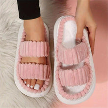 Load image into Gallery viewer, Chic Plush Double-Strap Slippers - Comfy Non-Slip Sole, Open-Toe Design - Stylish Indoor Footwear - Shop &amp; Buy
