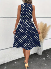 Load image into Gallery viewer, Chic Polka Dot Belted Dress - Sleeveless &amp; Elegant for Spring/Summer - Fashionable Womens Wardrobe Staple - Shop &amp; Buy

