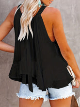 Load image into Gallery viewer, Chic Polka Dot Bow Tie Ruffle Top - Fashionable &amp; Comfortable Sleeveless Design - Shop &amp; Buy

