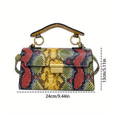 Load image into Gallery viewer, Chic Snakeskin Pattern Womens Handbag - Colorblock Crossbody with Vintage Charm - Perfect Shoulder Purse - Shop &amp; Buy
