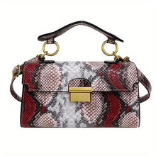 Load image into Gallery viewer, Chic Snakeskin Pattern Womens Handbag - Colorblock Crossbody with Vintage Charm - Perfect Shoulder Purse - Shop &amp; Buy
