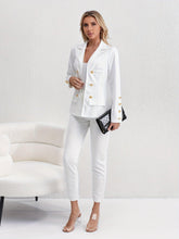 Load image into Gallery viewer, Chic Solid Color Womens Pants Suit - Stylish Double-Breasted Blazer with Flattering High Waist Slim Pants - Shop &amp; Buy
