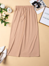 Load image into Gallery viewer, Chic Solid Drawstring Waist Midi Skirt - Loose &amp; Comfortable for Spring &amp; Fall - Shop &amp; Buy
