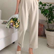 Load image into Gallery viewer, Chic Solid High Waist Pleated Pants - Flattering Draped Design, Straight Leg, Casual Style - Shop &amp; Buy
