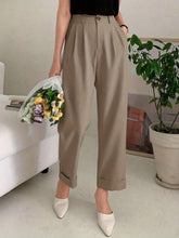 Load image into Gallery viewer, Chic Solid High Waist Pleated Pants - Flattering Draped Design, Straight Leg, Casual Style - Shop &amp; Buy
