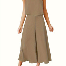 Load image into Gallery viewer, Chic Solid Two-Piece Outfit Set - Soft Breathable Tank Top &amp; Wide Leg Pants - Shop &amp; Buy
