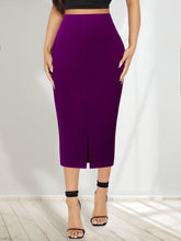 Load image into Gallery viewer, Chic Solid Zippered Bodycon Skirt with Daring Split - Figure-Sculpting for Office &amp; Work - Shop &amp; Buy
