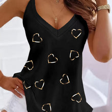 Load image into Gallery viewer, Chic Summer Love - Womens Heart-Patterned V-Neck Tank Top | Breezy Sleeveless Comfort - Shop &amp; Buy
