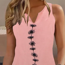 Load image into Gallery viewer, Chic Summertime Floral Tank Top – Breezy Sleeveless Notch Neck Design - Shop &amp; Buy
