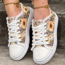 Load image into Gallery viewer, Chic Sunflower Canvas Sneakers - Comfy Lace-Up Design, Breathable Walking Shoes for Everyday Wear - Shop &amp; Buy
