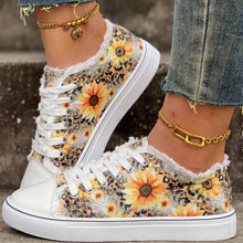 Load image into Gallery viewer, Chic Sunflower Canvas Sneakers - Comfy Lace-Up Design, Breathable Walking Shoes for Everyday Wear - Shop &amp; Buy
